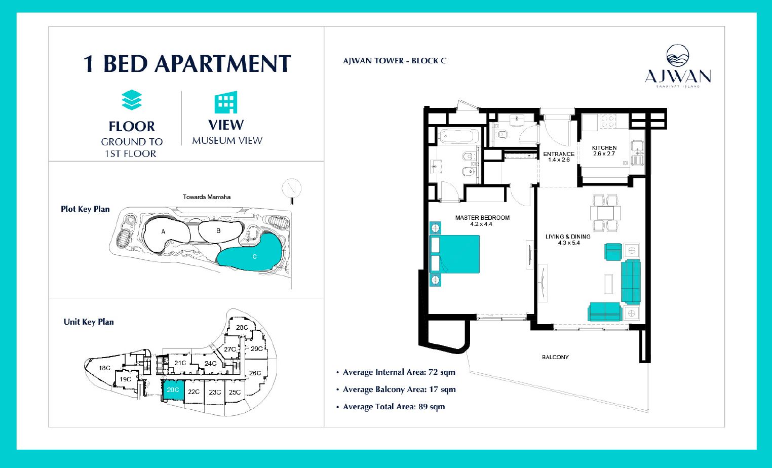 Experience Luxury Living on Ajwan Tower Residences in Saadiyat Island, Abu Dhabi | ALMIRA Real Estate