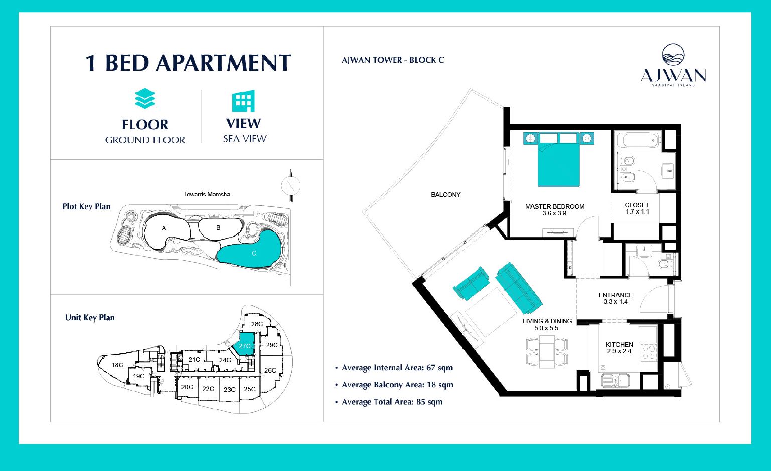 Experience Luxury Living on Ajwan Tower Residences in Saadiyat Island, Abu Dhabi | ALMIRA Real Estate