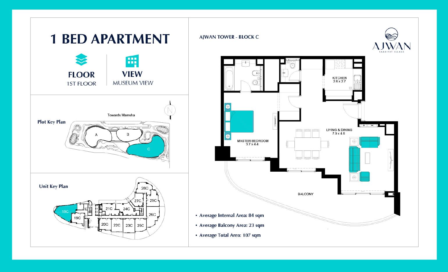 Experience Luxury Living on Ajwan Tower Residences in Saadiyat Island, Abu Dhabi | ALMIRA Real Estate