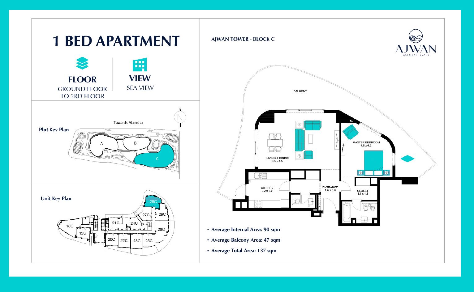 Experience Luxury Living on Ajwan Tower Residences in Saadiyat Island, Abu Dhabi | ALMIRA Real Estate
