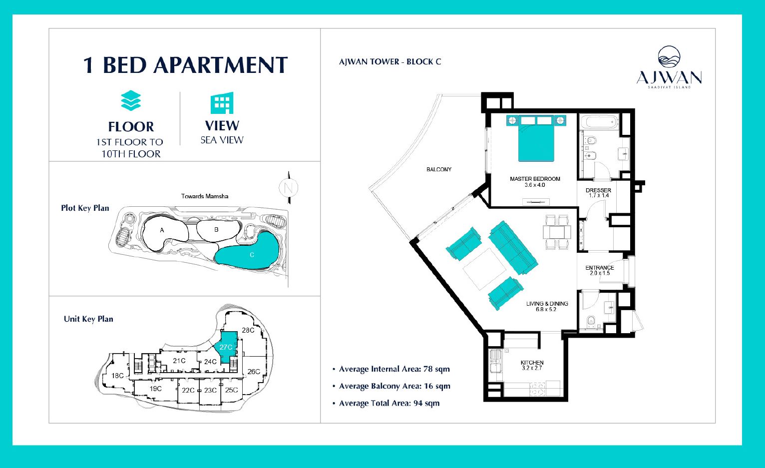 Experience Luxury Living on Ajwan Tower Residences in Saadiyat Island, Abu Dhabi | ALMIRA Real Estate