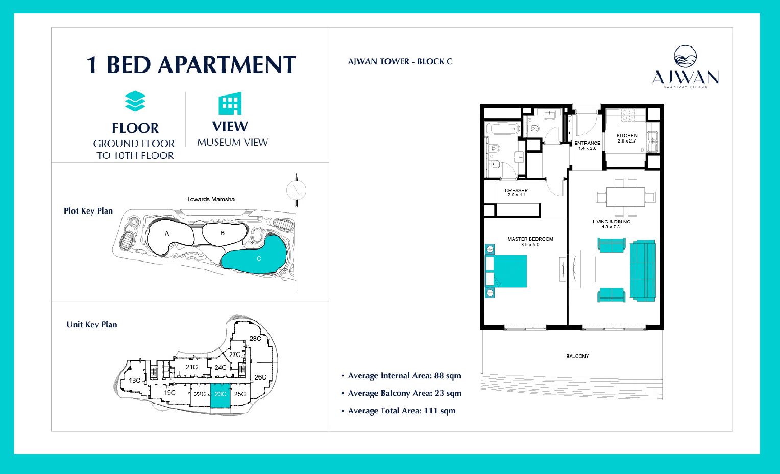 Experience Luxury Living on Ajwan Tower Residences in Saadiyat Island, Abu Dhabi | ALMIRA Real Estate