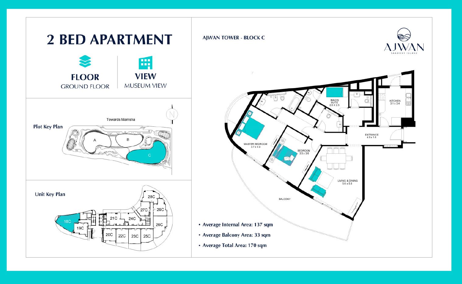 Experience Luxury Living on Ajwan Tower Residences in Saadiyat Island, Abu Dhabi | ALMIRA Real Estate