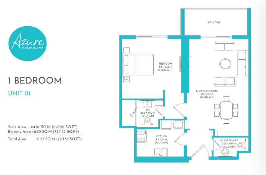 Azure Al Reem by Masaood Developments on Al Reem Island, Abu Dhabi | ALMIRA Real Estate